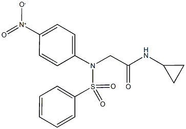 N-cyclopropyl-2-[4-nitro(phenylsulfonyl)anilino]acetamide Struktur