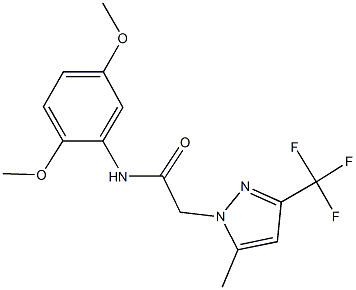 N-(2,5-dimethoxyphenyl)-2-[5-methyl-3-(trifluoromethyl)-1H-pyrazol-1-yl]acetamide Struktur