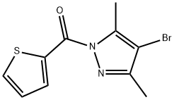 4-bromo-3,5-dimethyl-1-(2-thienylcarbonyl)-1H-pyrazole Struktur