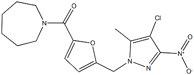 1-[5-({4-chloro-3-nitro-5-methyl-1H-pyrazol-1-yl}methyl)-2-furoyl]azepane Struktur