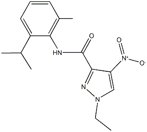 1-ethyl-4-nitro-N-(2-isopropyl-6-methylphenyl)-1H-pyrazole-3-carboxamide Struktur