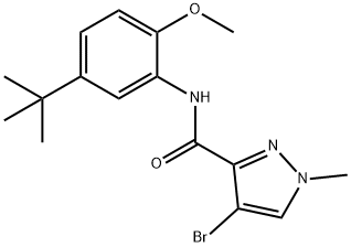 4-bromo-N-(5-tert-butyl-2-methoxyphenyl)-1-methyl-1H-pyrazole-3-carboxamide Struktur