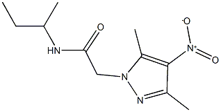 N-(sec-butyl)-2-{4-nitro-3,5-dimethyl-1H-pyrazol-1-yl}acetamide Struktur