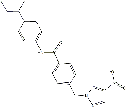 N-(4-sec-butylphenyl)-4-({4-nitro-1H-pyrazol-1-yl}methyl)benzamide Struktur