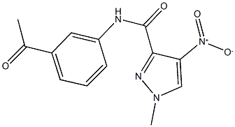 N-(3-acetylphenyl)-4-nitro-1-methyl-1H-pyrazole-3-carboxamide Struktur