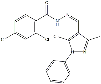 2,4-dichloro-N'-[(5-chloro-3-methyl-1-phenyl-1H-pyrazol-4-yl)methylene]benzohydrazide Struktur