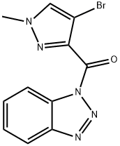 1-[(4-bromo-1-methyl-1H-pyrazol-3-yl)carbonyl]-1H-1,2,3-benzotriazole Struktur