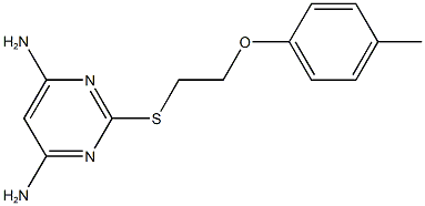 2-{[2-(4-methylphenoxy)ethyl]sulfanyl}-4,6-pyrimidinediamine Struktur