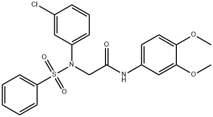 2-[3-chloro(phenylsulfonyl)anilino]-N-(3,4-dimethoxyphenyl)acetamide Struktur