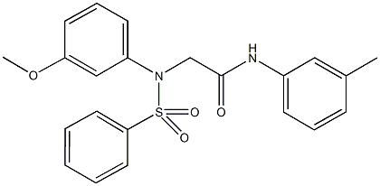 2-[3-methoxy(phenylsulfonyl)anilino]-N-(3-methylphenyl)acetamide Struktur