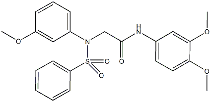 N-(3,4-dimethoxyphenyl)-2-[3-methoxy(phenylsulfonyl)anilino]acetamide Struktur