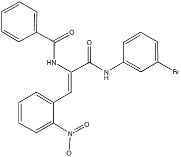 N-(1-[(3-bromoanilino)carbonyl]-2-{2-nitrophenyl}vinyl)benzamide Struktur