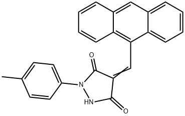 4-(9-anthrylmethylene)-1-(4-methylphenyl)-3,5-pyrazolidinedione Struktur