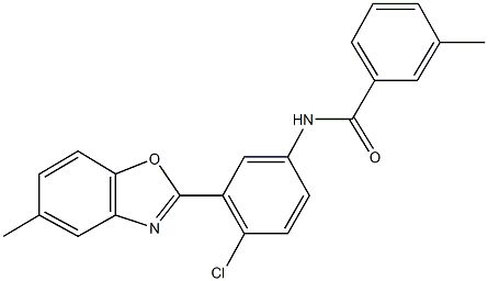 N-[4-chloro-3-(5-methyl-1,3-benzoxazol-2-yl)phenyl]-3-methylbenzamide Struktur