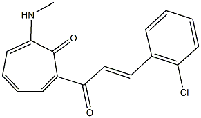 2-[3-(2-chlorophenyl)acryloyl]-7-(methylamino)-2,4,6-cycloheptatrien-1-one Struktur