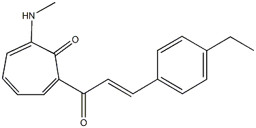 2-[3-(4-ethylphenyl)acryloyl]-7-(methylamino)-2,4,6-cycloheptatrien-1-one Struktur