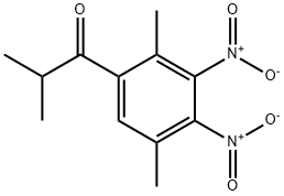 1-{3,4-bisnitro-2,5-dimethylphenyl}-2-methyl-1-propanone Struktur