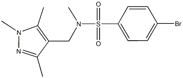 4-bromo-N-methyl-N-[(1,3,5-trimethyl-1H-pyrazol-4-yl)methyl]benzenesulfonamide Struktur