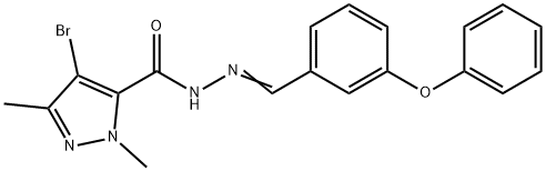 4-bromo-1,3-dimethyl-N'-(3-phenoxybenzylidene)-1H-pyrazole-5-carbohydrazide Struktur