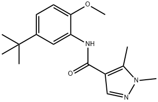 N-(5-tert-butyl-2-methoxyphenyl)-1,5-dimethyl-1H-pyrazole-4-carboxamide Struktur