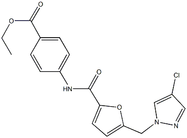 ethyl 4-({5-[(4-chloro-1H-pyrazol-1-yl)methyl]-2-furoyl}amino)benzoate Struktur