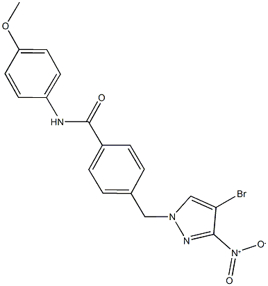 4-({4-bromo-3-nitro-1H-pyrazol-1-yl}methyl)-N-(4-methoxyphenyl)benzamide Struktur