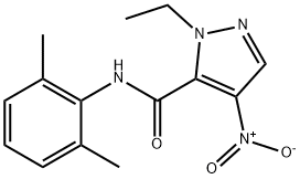 N-(2,6-dimethylphenyl)-1-ethyl-4-nitro-1H-pyrazole-5-carboxamide Struktur