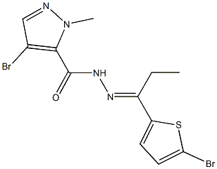 4-bromo-N'-[1-(5-bromo-2-thienyl)propylidene]-1-methyl-1H-pyrazole-5-carbohydrazide Struktur