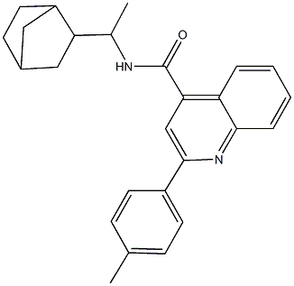 N-(1-bicyclo[2.2.1]hept-2-ylethyl)-2-(4-methylphenyl)-4-quinolinecarboxamide Struktur