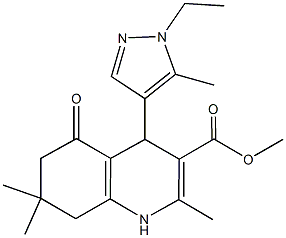 methyl 4-(1-ethyl-5-methyl-1H-pyrazol-4-yl)-2,7,7-trimethyl-5-oxo-1,4,5,6,7,8-hexahydro-3-quinolinecarboxylate Struktur