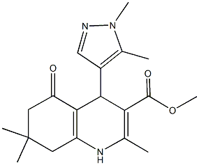 methyl 4-(1,5-dimethyl-1H-pyrazol-4-yl)-2,7,7-trimethyl-5-oxo-1,4,5,6,7,8-hexahydro-3-quinolinecarboxylate Struktur