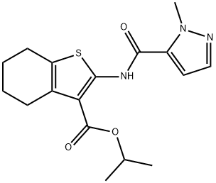 isopropyl 2-{[(1-methyl-1H-pyrazol-5-yl)carbonyl]amino}-4,5,6,7-tetrahydro-1-benzothiophene-3-carboxylate Struktur