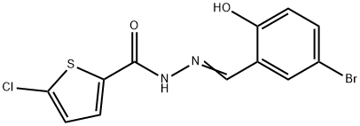 N'-(5-bromo-2-hydroxybenzylidene)-5-chloro-2-thiophenecarbohydrazide Struktur