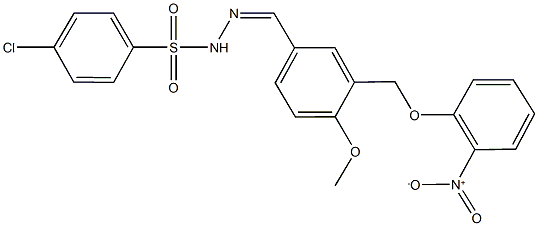 4-chloro-N'-[3-({2-nitrophenoxy}methyl)-4-methoxybenzylidene]benzenesulfonohydrazide Struktur