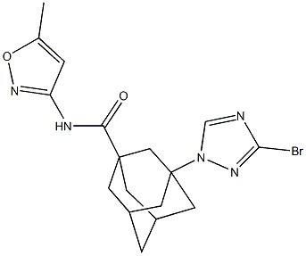 3-(3-bromo-1H-1,2,4-triazol-1-yl)-N-(5-methyl-3-isoxazolyl)-1-adamantanecarboxamide Struktur