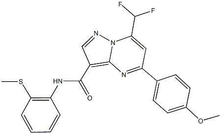 7-(difluoromethyl)-5-(4-methoxyphenyl)-N-[2-(methylsulfanyl)phenyl]pyrazolo[1,5-a]pyrimidine-3-carboxamide Struktur