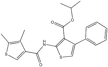 isopropyl 2-{[(4,5-dimethyl-3-thienyl)carbonyl]amino}-4-phenyl-3-thiophenecarboxylate Struktur