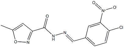 N'-{4-chloro-3-nitrobenzylidene}-5-methyl-3-isoxazolecarbohydrazide Struktur