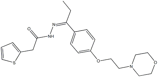 N'-(1-{4-[2-(4-morpholinyl)ethoxy]phenyl}propylidene)-2-(2-thienyl)acetohydrazide Struktur