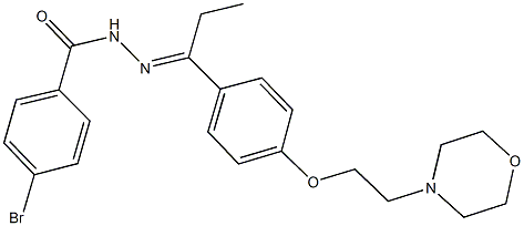 4-bromo-N'-(1-{4-[2-(4-morpholinyl)ethoxy]phenyl}propylidene)benzohydrazide Struktur