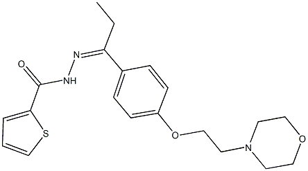 N'-(1-{4-[2-(4-morpholinyl)ethoxy]phenyl}propylidene)-2-thiophenecarbohydrazide Struktur