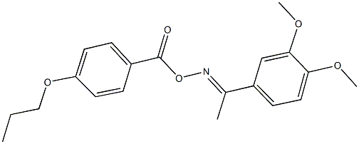 1-(3,4-dimethoxyphenyl)ethanone O-(4-propoxybenzoyl)oxime Struktur