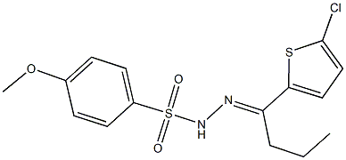 N'-[1-(5-chloro-2-thienyl)butylidene]-4-methoxybenzenesulfonohydrazide Struktur