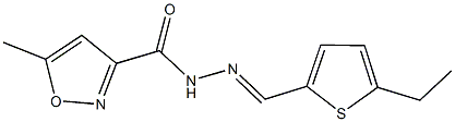 N'-[(5-ethyl-2-thienyl)methylene]-5-methyl-3-isoxazolecarbohydrazide Struktur