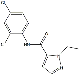 N-(2,4-dichlorophenyl)-1-ethyl-1H-pyrazole-5-carboxamide Struktur