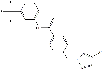 4-[(4-chloro-1H-pyrazol-1-yl)methyl]-N-[3-(trifluoromethyl)phenyl]benzamide Struktur