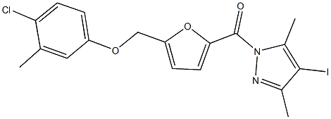 4-chloro-3-methylphenyl {5-[(4-iodo-3,5-dimethyl-1H-pyrazol-1-yl)carbonyl]-2-furyl}methyl ether Struktur