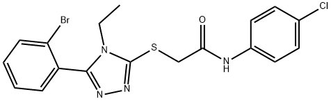 2-{[5-(2-bromophenyl)-4-ethyl-4H-1,2,4-triazol-3-yl]sulfanyl}-N-(4-chlorophenyl)acetamide Struktur