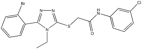 2-{[5-(2-bromophenyl)-4-ethyl-4H-1,2,4-triazol-3-yl]sulfanyl}-N-(3-chlorophenyl)acetamide Struktur