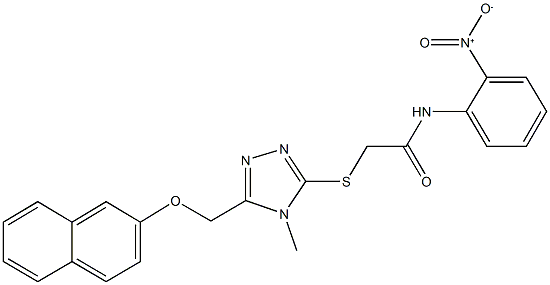 N-{2-nitrophenyl}-2-({4-methyl-5-[(naphthalen-2-yloxy)methyl]-4H-1,2,4-triazol-3-yl}sulfanyl)acetamide Struktur